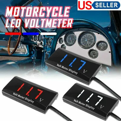  Motorcycle DC 12V Digital Voltmeter Gauge LED Display Battery Voltage Meter US • $6.85
