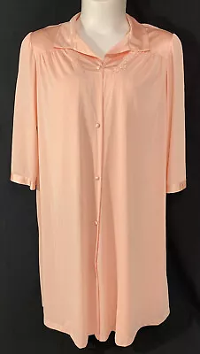 Vanity Fair 2pc Nightgown + Robe Vintage Peignoir Set Pink XL USA MADE • $39.98