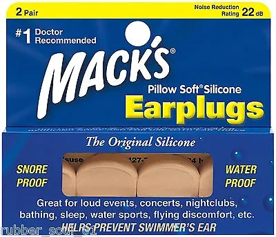 Mack's Beige Pillow Soft Silicone Earplugs X 2 Pairs • £2.99