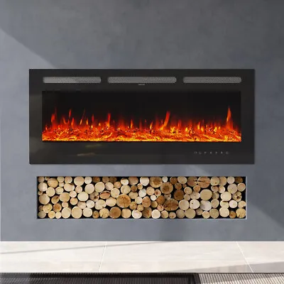 1800w Electric Fireplace Stove Realistic Flame Effect Insert/Wall Mounted 50inch • £279.95