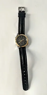 Lotus 9475 Chronograph Alarm Mens Watch Black & Gold 35mm For Parts Or Repairs • £35.99