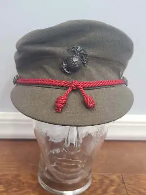 WWII Women's Marine Corps Uniform Service Hat Named Size 22 USMCWR Marines Orig. • $189