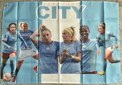 Manchester City Womens Football Souvenir Flag- Kelly- Hemp- Shaw- Greenwood • £6.99