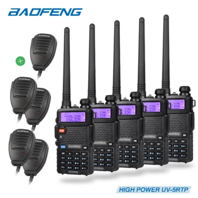 $134.99 • Buy 5x Baofeng * UV-5RTP * 2m/70cm Band VHF UHF 1/4/8W Ham Two-Way Radio + 5*Speaker