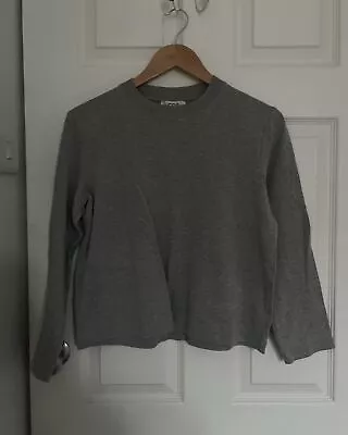 COS Long Sleeved Grey Cotton T Shirt S • £7.95