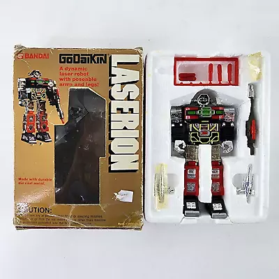 VTG GoDaiKin LASERION Action Figure Super Laser Robot W/ Box 1984 Bandai RARE • $159.95