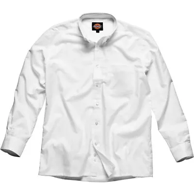 DICKIES Mens Long Sleeve Oxford Weave Shirt Work Casual Formal Top RRP £29.95 • £11.99