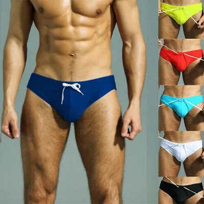 Men's Bikini Swimsuit Sexy Swimwear Low Rise Swimsuits Drawstring Beachwear • $8.99