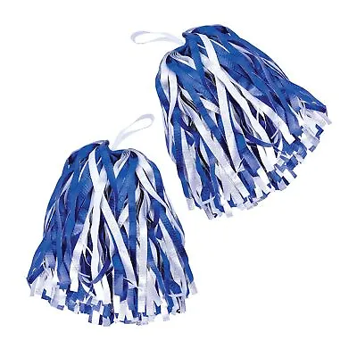 £9.99 • Buy Bristol Novelty American Cheerleader Blue And Silver Pom Poms Fancy Dress New