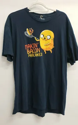 $14.99 • Buy Cartoon Network Jake From Adventure Time Makin Bacon Pancakes Black Size XL 