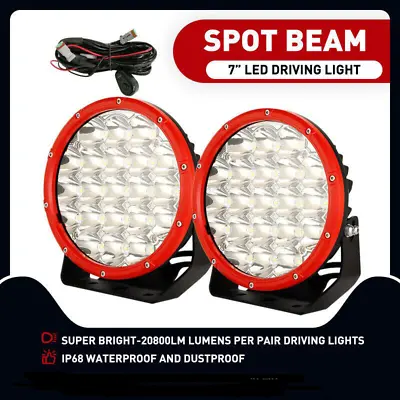 7 Inch Round LED Driving Lights Offroad Spot Light 4x4 SpotLights Lamp Black SUV • $89.95