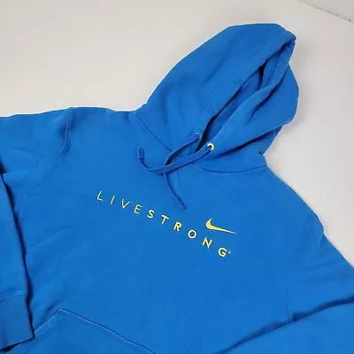 Nike Livestrong Hoodie Size XXL Baby Blue Lance Armstrong Thermal Pullover   • $38