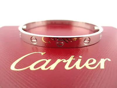 £5148.48 • Buy Authentic Cartier 18K White Gold Love Bracelet Bangle Size 17 NEW SCREW SYSTEM