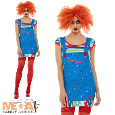 £19.99 • Buy Chucky Ladies Fancy Dress Killer Doll Toy Halloween Horror Movie Adults Costume 