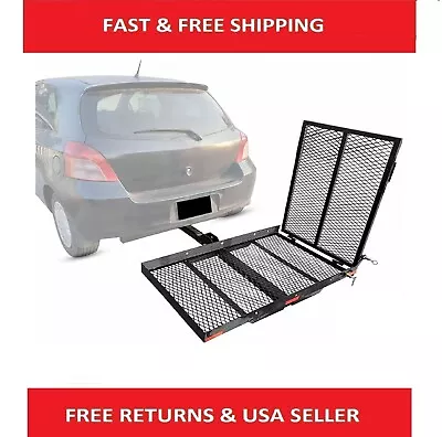 Folding Wheelchair Mobility Carrier Rear Mount Hitch Fit 400Lbs Medical Ramp • $198.82