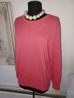 Beautiful M & S AUTOGRAPH 100%  Cashmere Round Neck Jumper 'Crimson' Pink  UK 16 • £0.99