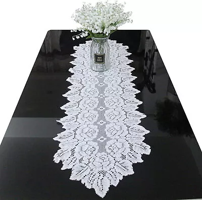 13 X45  White Vintage Embroidered Lace Table Runner Mats Dresser Scarf Doily • $8.99