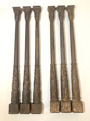 $1194.99 • Buy 2 Antique Architectural Salvage Ornate Cast Iron Train Pillars Fencing Columns