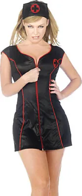 Womens Ladies Sexy Adult Black Naughty Nurse  Uniform Outfit Gothic • £4.99