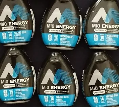 6 MIO ENERGY Blue Citrus Liquid Water Enhancer Caffeine B Vitamin EXP 11/24 • $22.95