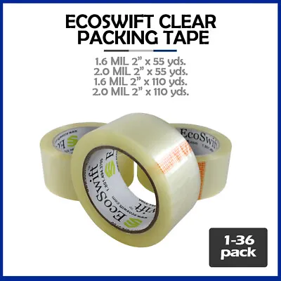 2  EcoSwift Clear Packing Tape For Packaging Carton Box Moving Shipping Tape Gun • $16.49
