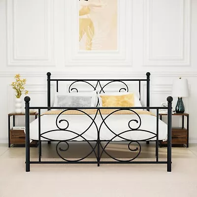 Twin Full Queen Size Heavy Duty Metal Platform Bed Frame W/ Headboard Footboard • $149.59