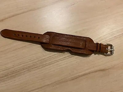 Brown Leather Handmade WW1 WW2 Military Army Trench Watch Bund Strap Band 18mm • $20