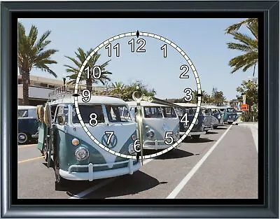 $39.99 • Buy Volkswagen VW Buses Desk Or Wall Plaque Clock 7 X 9  With Photo Realistic 