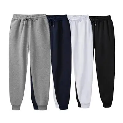 Mens Jogging Fleece Joggers Tracksuit Bottoms Trousers Gym Workout Sweat Pants • $14.99