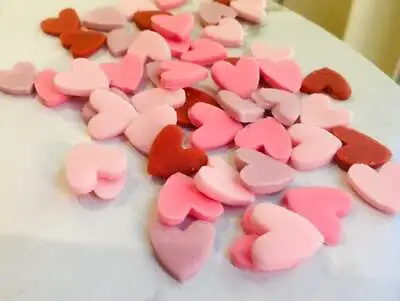 75 Edible Hearts Mother's Day Handmade Icing Cake Topper Decorations Love  • £5.99