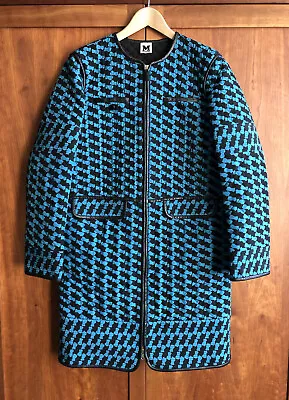 $219.70 • Buy Missoni Quilted Longline Jacket Size M Teal/Black Herringbone Loose Fit Designer