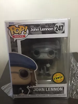 Chase Funko Pop Vinyl The Beatles John Lennon Black And White Grey Chase Ltd Edi • $215