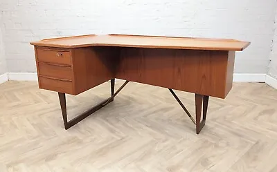 Mid Century Desk In Teak 'Boomerang' Office Desk By Peter Løvig Nielsen Danish  • £2275