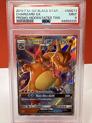 2019 Pokemon SM Promo Hidden Fates Charizard GX PSA 9 #SM211 • $26