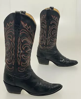 7 LEGUAS Cowboy Boots Men Size 6 EE Black Western Mexico Motorcycle Rocker • $40