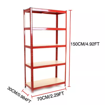 Garage Shelving Unit 5 Tier 180x90x40cm 150x70x30cm 2 Size Racking Shelf Storage • £22.20