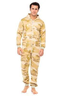 Men OnePiece Non Footed Printed Pajamas Adult Onesie0 With Hood Unisex Playsuit • $30.39