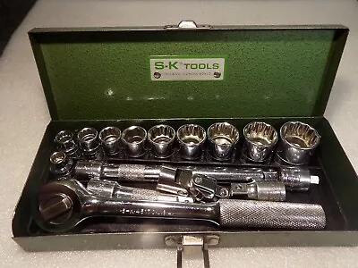 A++ 16 Pc. S-K Tools 3/8  Dr. Socket Set- 5/16 -7/8 + Extras • $70