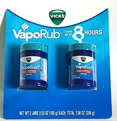 Vicks VapoRub Topical Analgesic Ointment 7.06 Oz | 200g Twin-Pack Exp. 08/2023 • $19.59