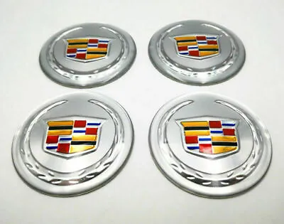 4x 65mm 2.56  Auto Car Wheel Center Cap Emblem Decal Sticker For Cadillac Silver • $14.99
