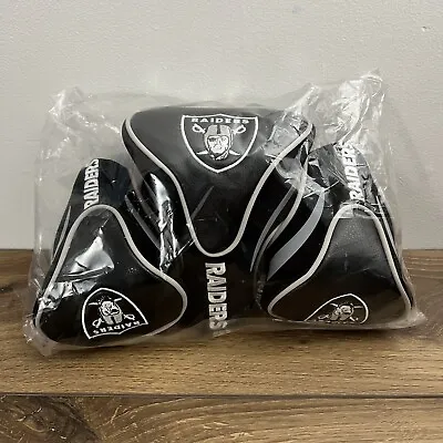 Team Golf NFL Las Vegas Raiders Contour Golf Club Headcovers 3-Pack Tri-Pack • $29.99