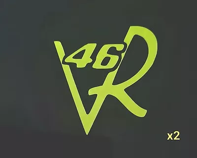 VALENTINO ROSSI VR46 Moto GP  Fluorescent Yellow Vinyl VR Decal Stickers X2 V2  • £3.20