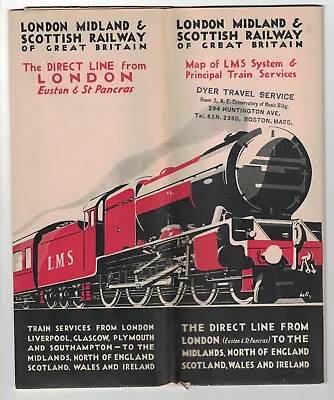 1931 London Midland Scottish Railway LMS Map And Time Table • $25