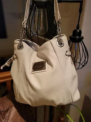 Light Almond Color Faux Leather Shoulder Bag By Nicole Miller. EXCELLENT CONDTN  • $15
