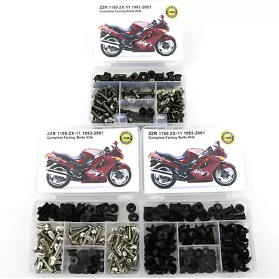 Steel Complete Fairing Bolt Kit Body Screws Fit For KAWASAKI ZZR1100 ZX-11 93-01 • $32.65