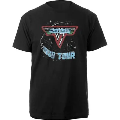 Officially Licensed Van Halen 1980 Tour Mens Black T Shirt Van Halen Classic Tee • £14.50