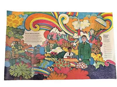 Vintage Psychedelic Hippie U. S. Army Vietnam Era High School Recruiting Poster • $25
