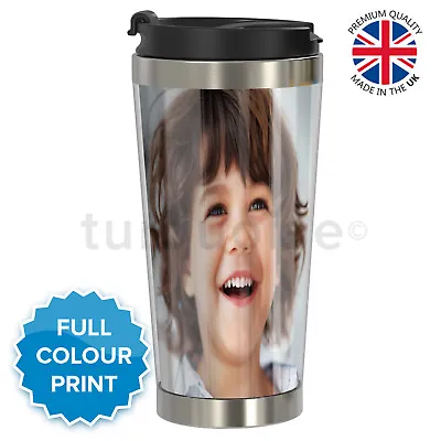 £14.99 • Buy Personalised Custom Photo Gift Thermal Mugs Coffee Tea Travel Flask Cup Steel