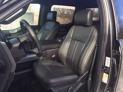 2017 Ford F250 XLT Super Crew Cab Katzkin Leather Seat Kit Black F-250 Buckets • $1195