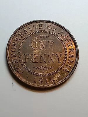 Australian 1916 PENNY CH UNC • $1155